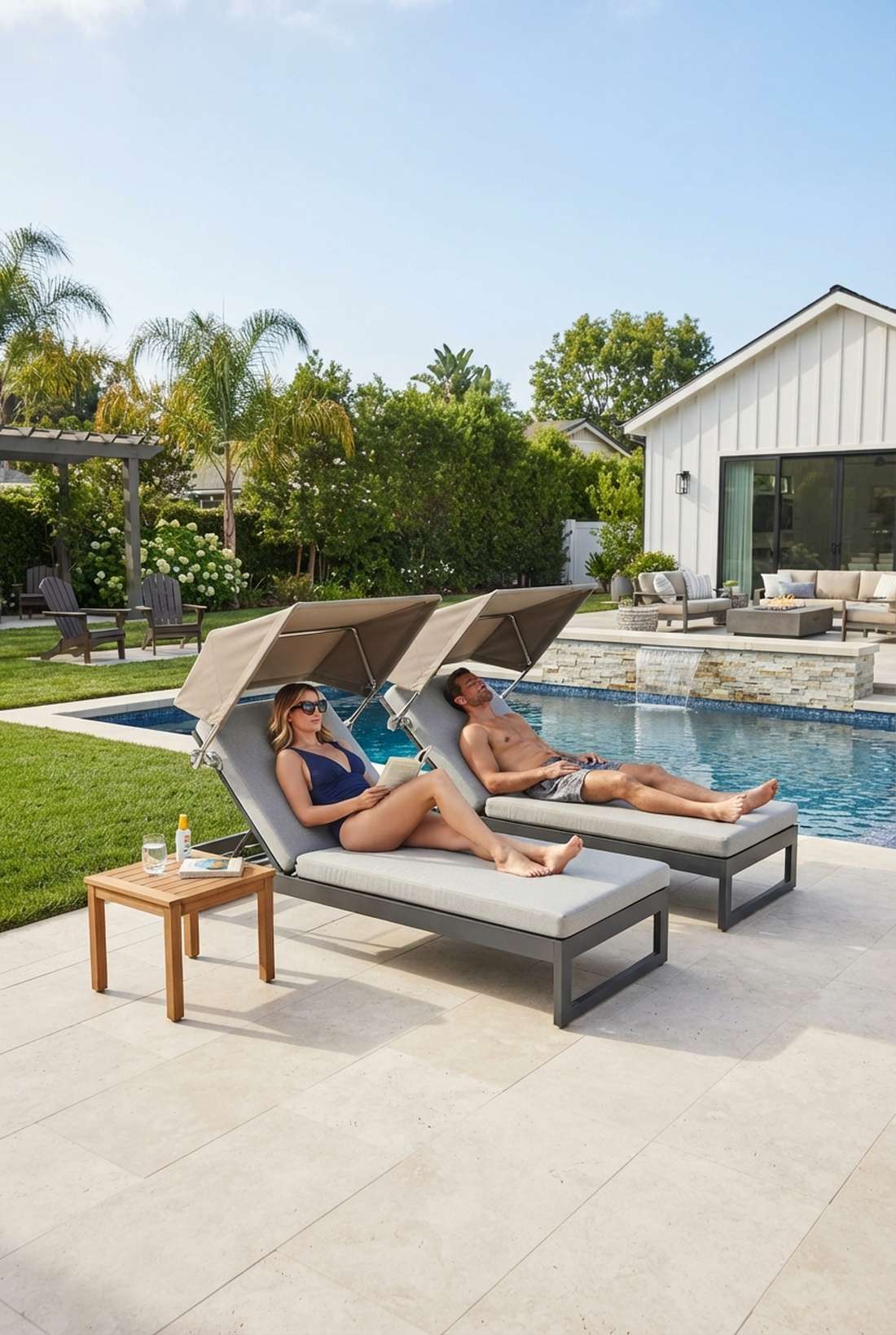 resort style lounger shade systems
