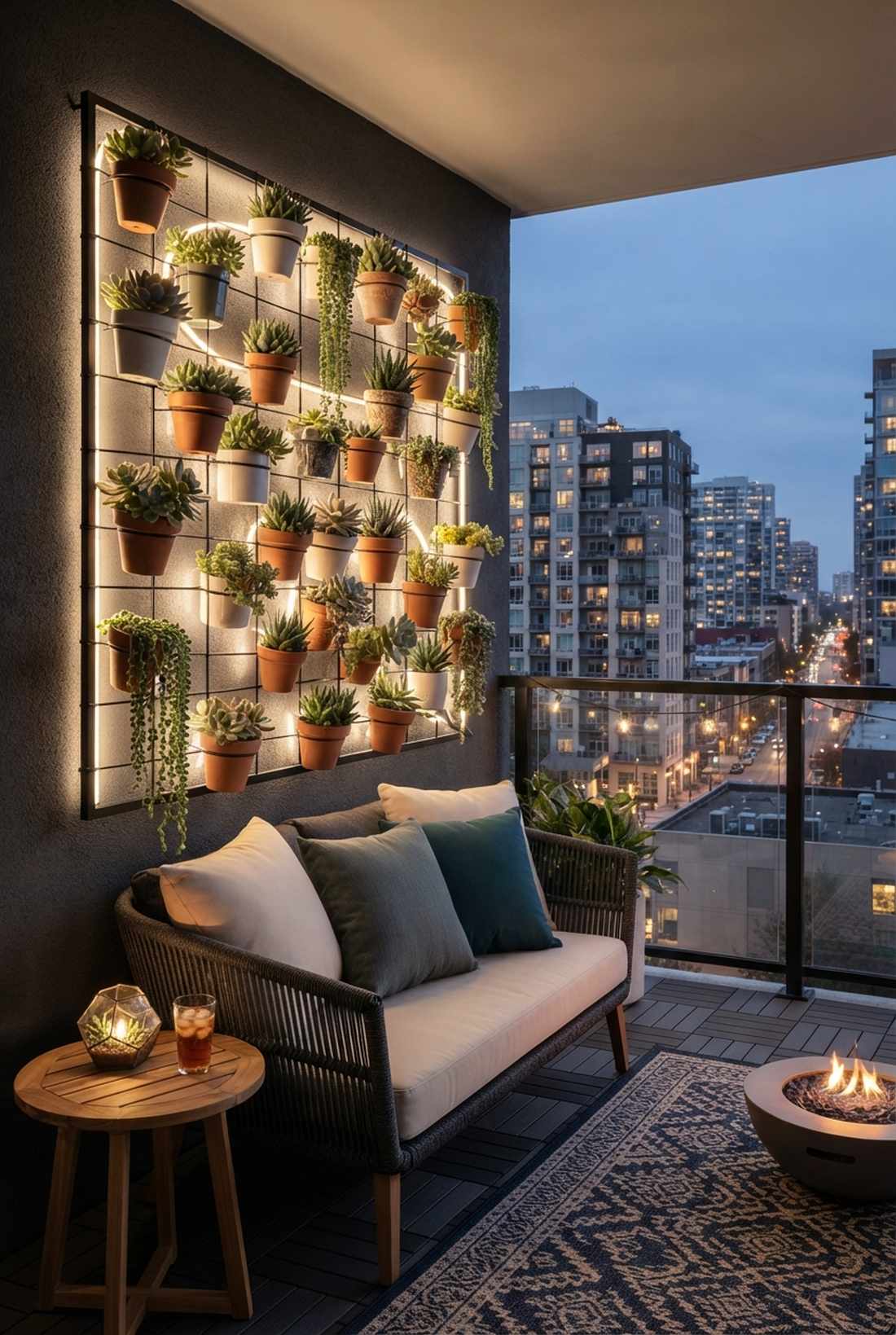 vertical garden wall accent strips