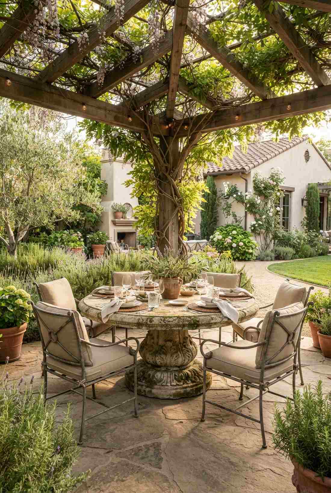 cast stone outdoor dining set
