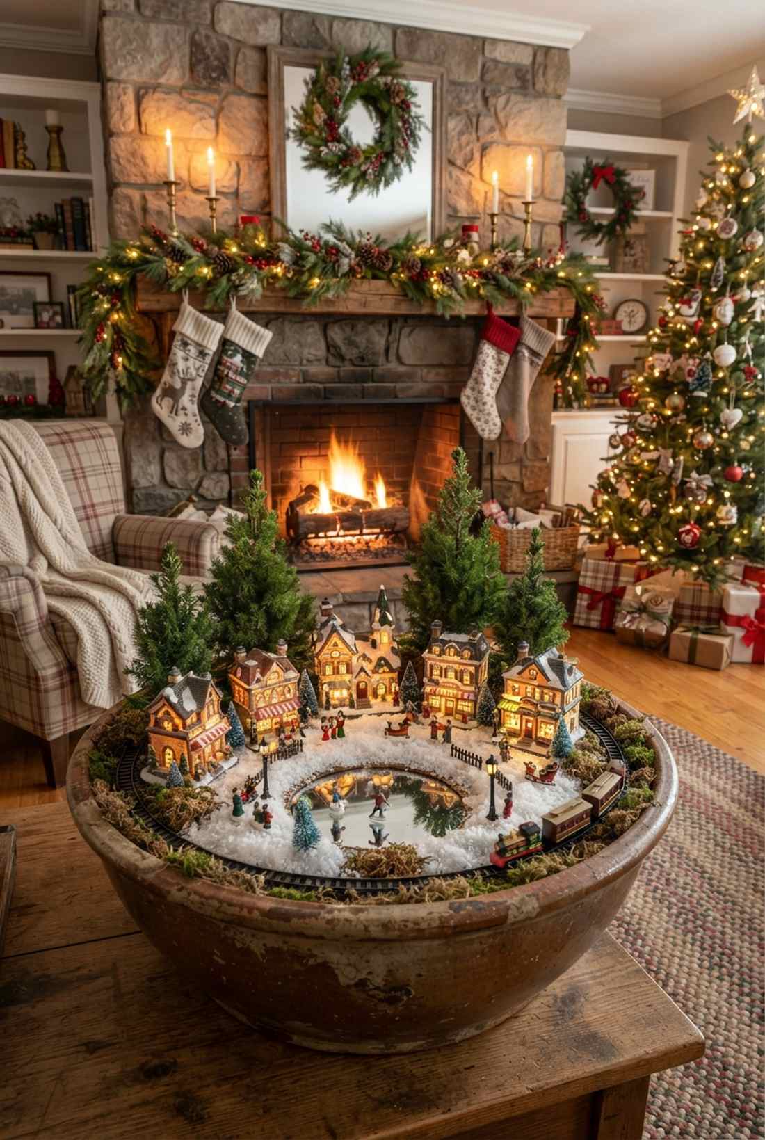 christmas village scene