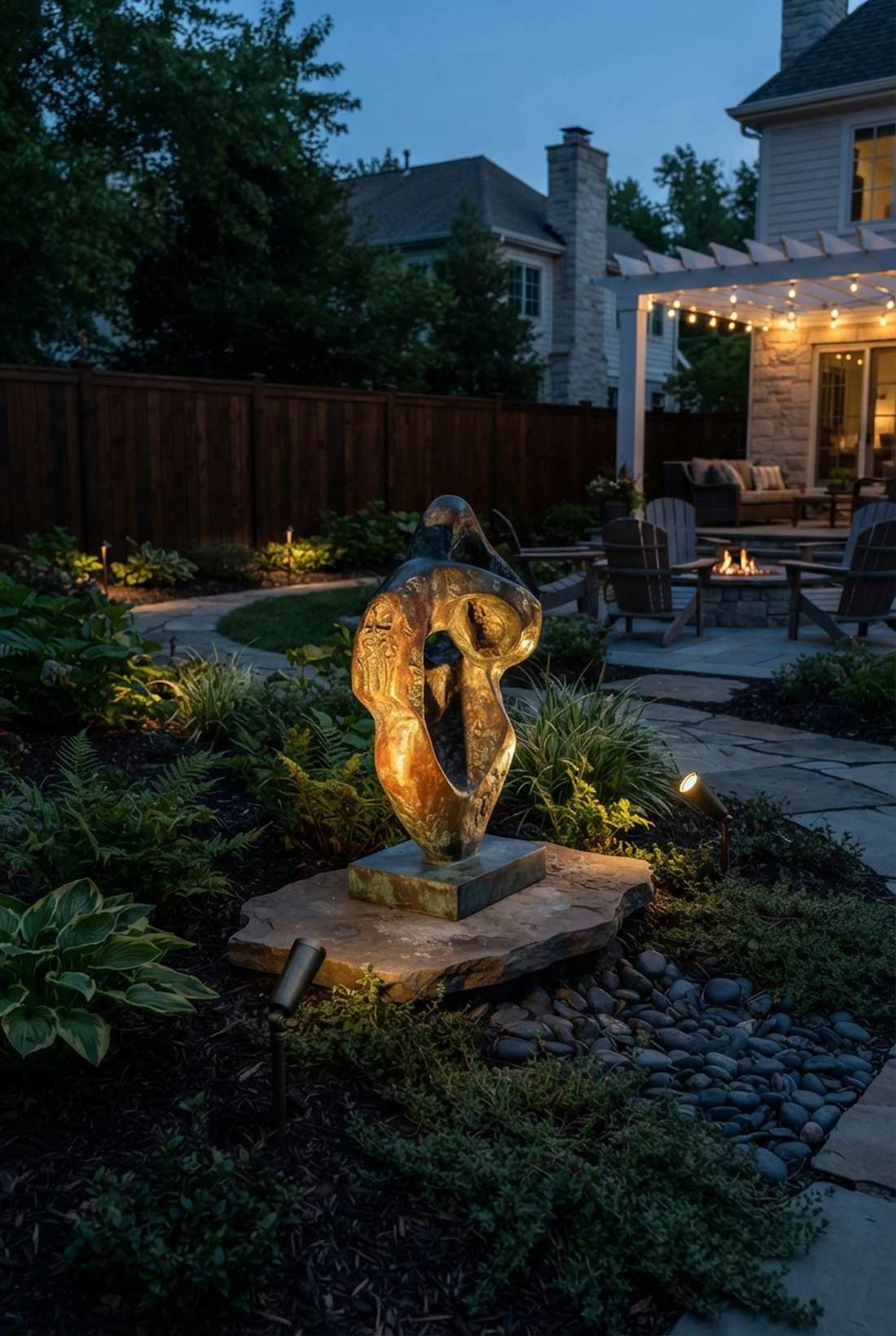 garden art accent lights