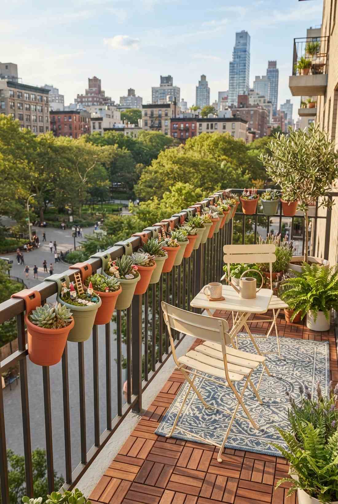 railing mounted mini gardens