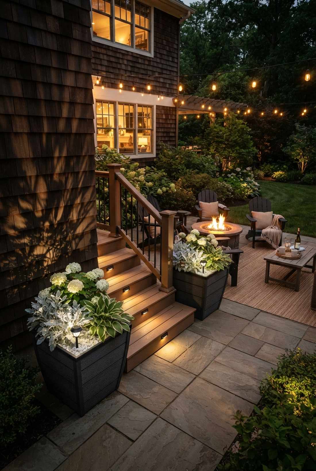 illuminated evening planters