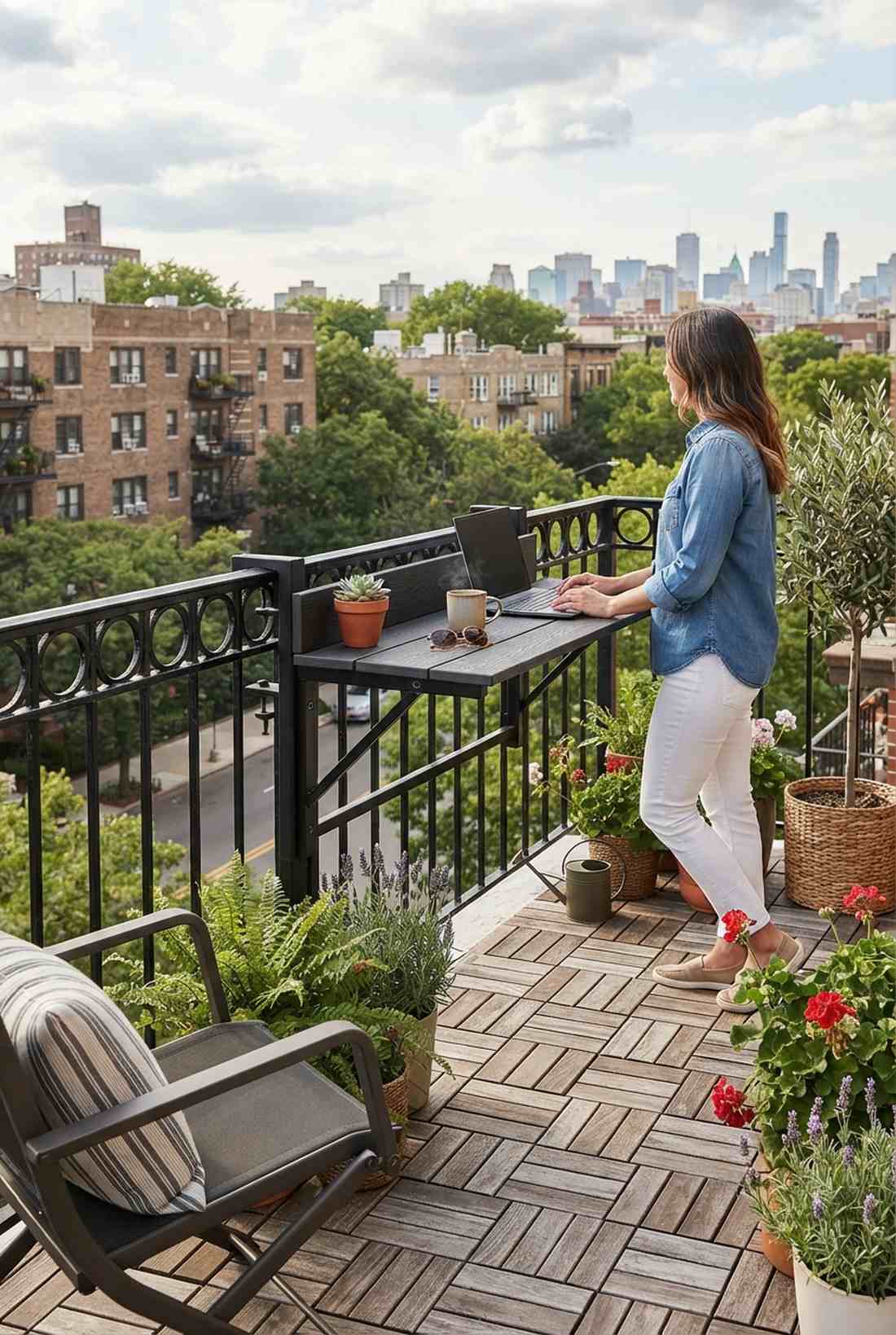 folding bar table for railings