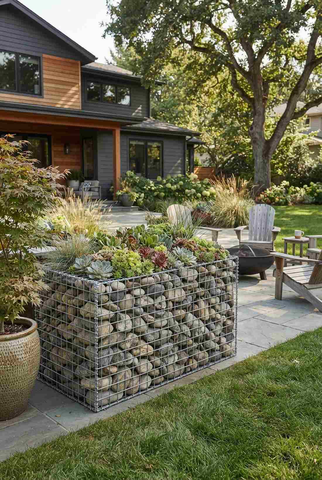 gabion wall planter