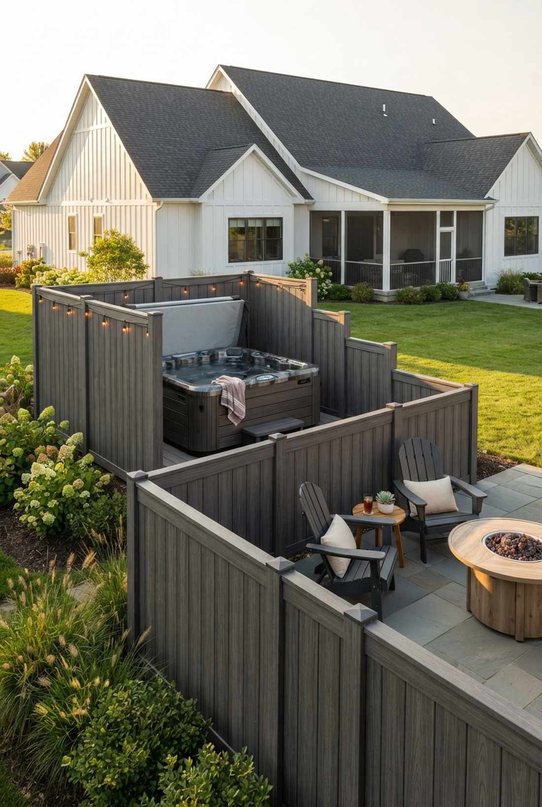 mixed height privacy fence