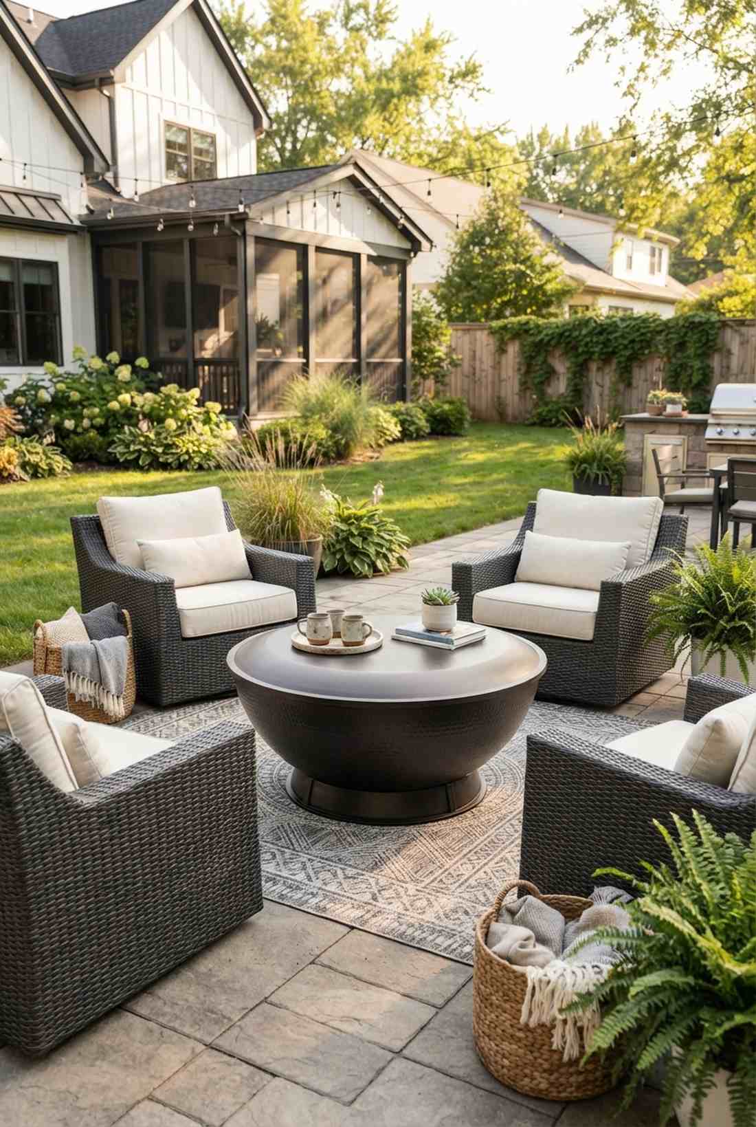 fire pit with covering table top