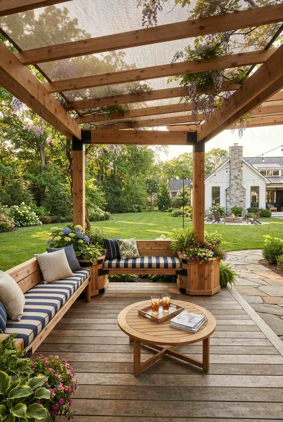 modular pergola bench system