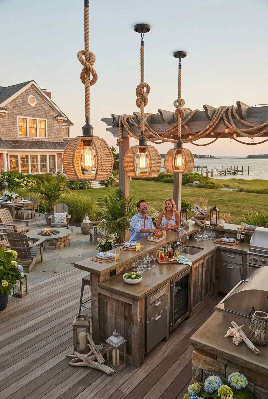rope wrapped pendant fixtures