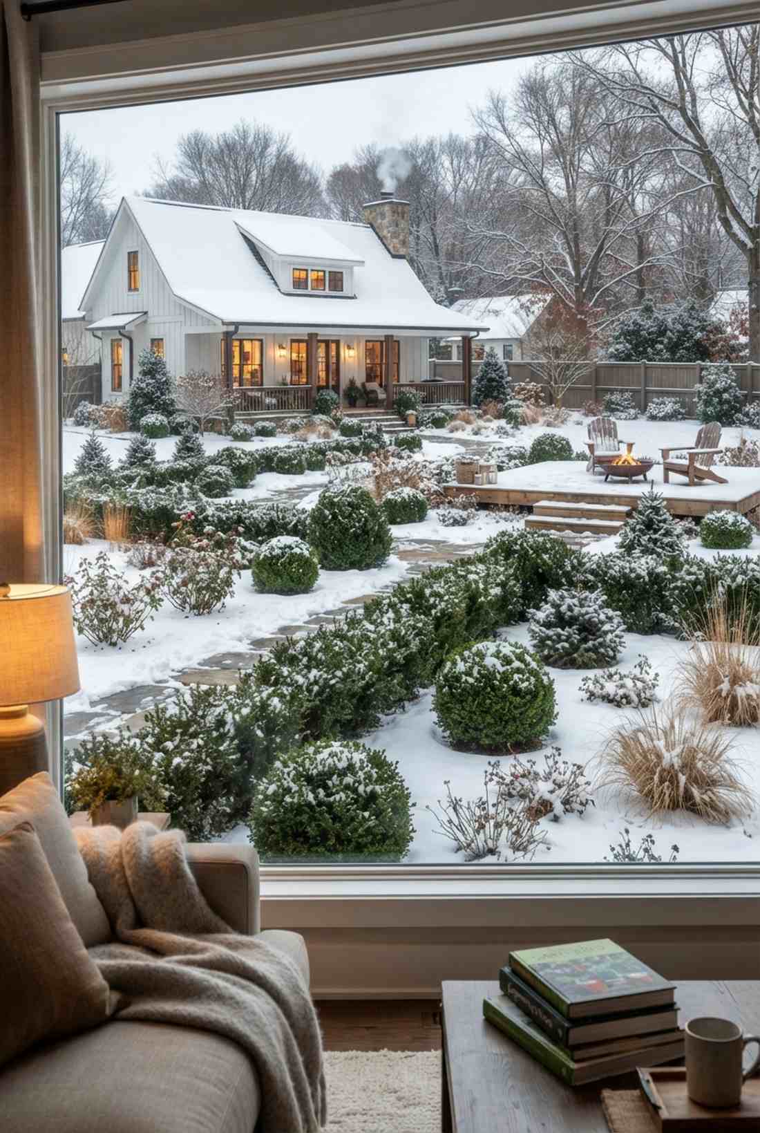 winter structure evergreens
