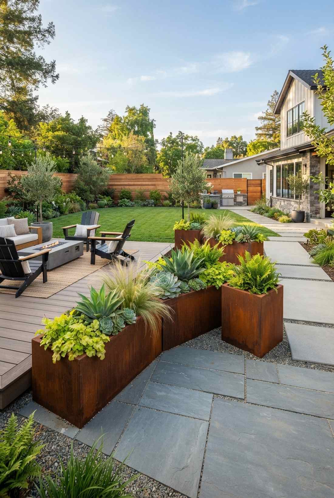 corten steel planters