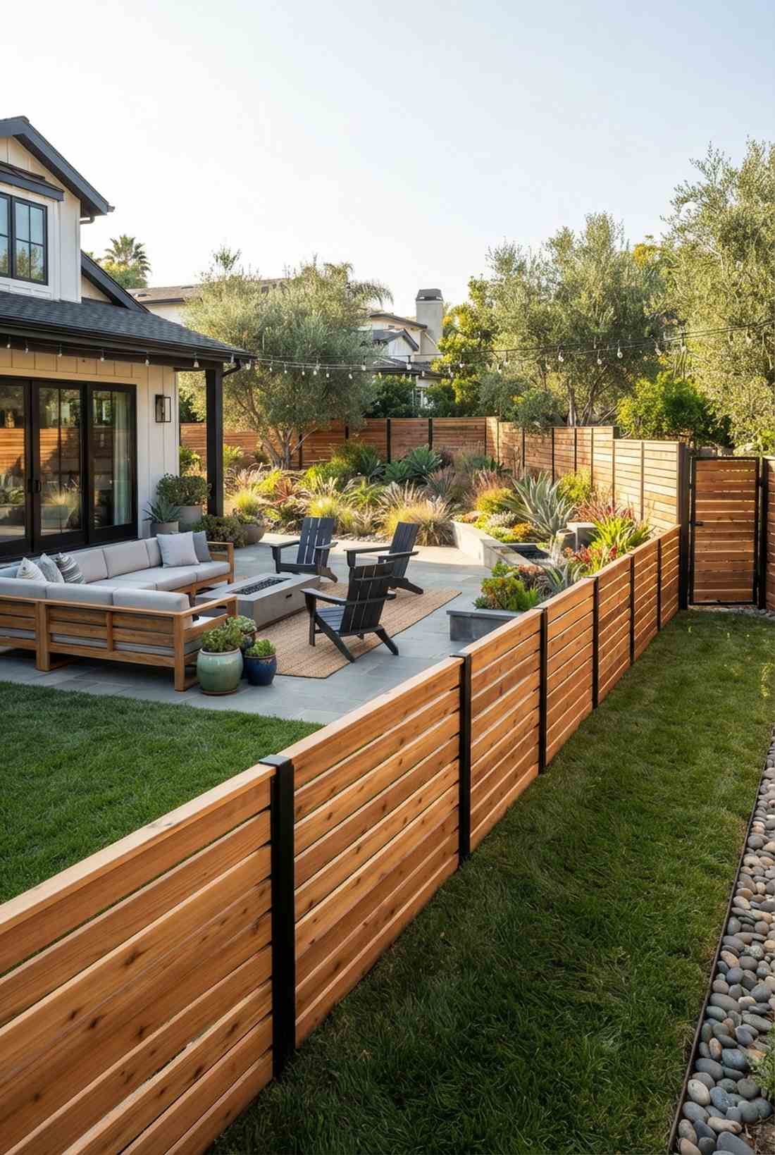 horizontal slat fencing