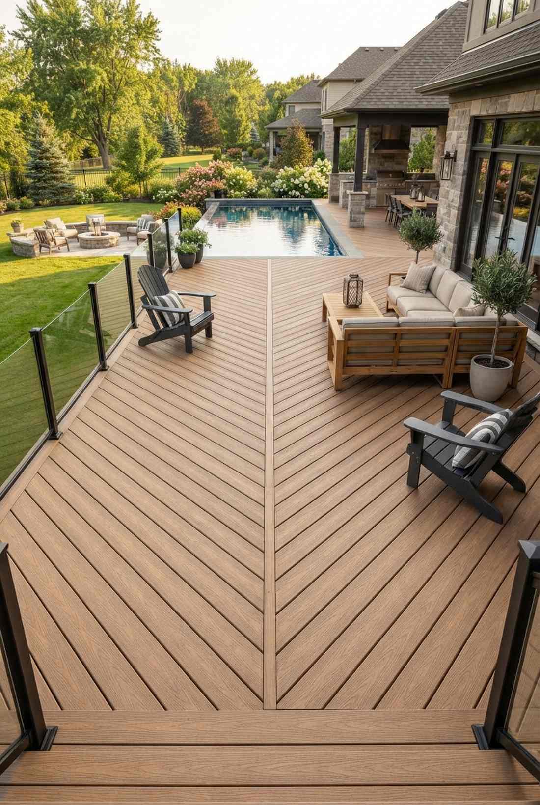 chevron v pattern decking