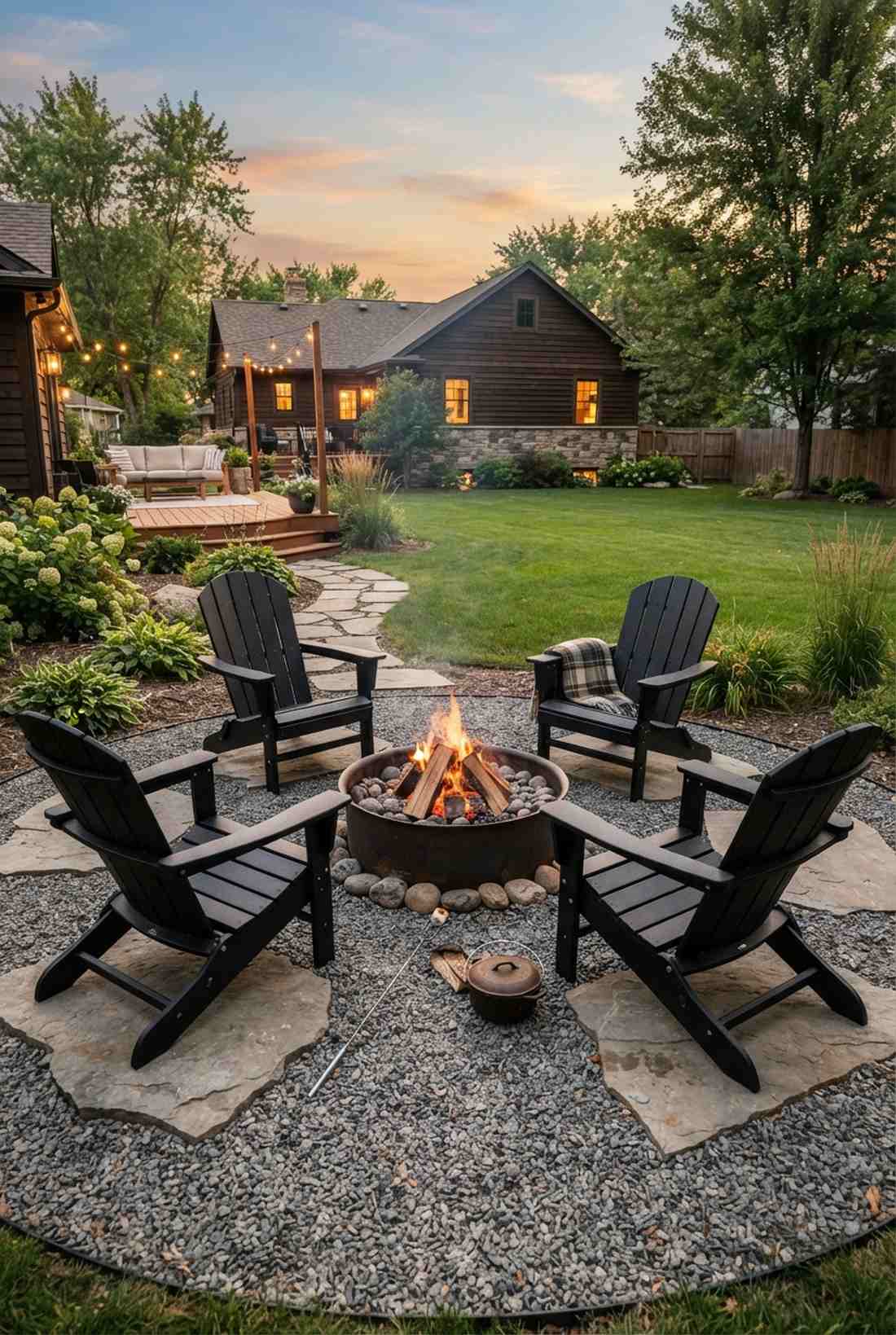 black adirondack chairs for rustic modern fusion