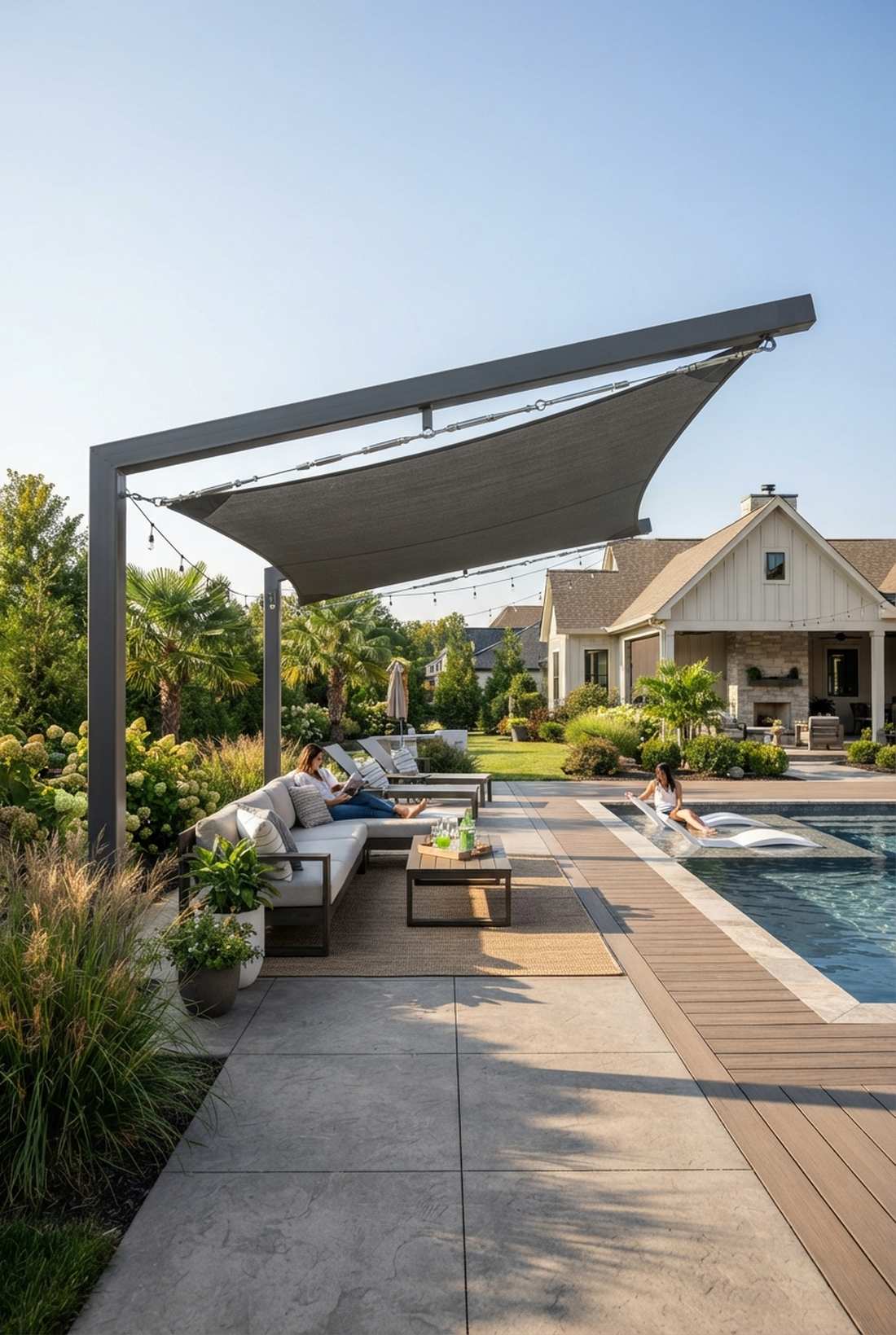 cantilever steel shade structures