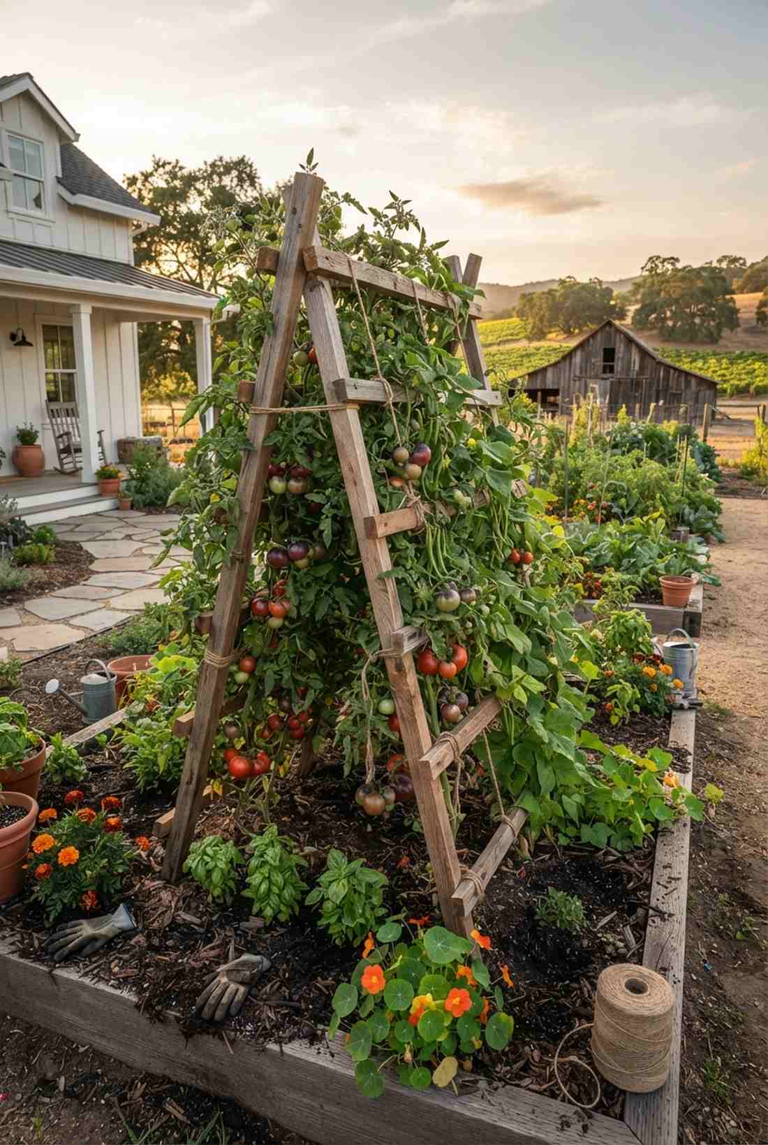 cedar ladder trellis