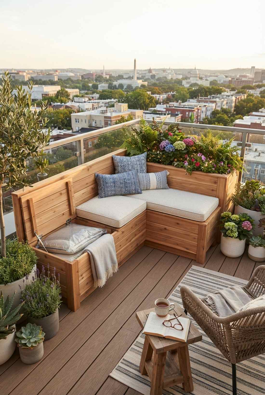 corner bench with storage