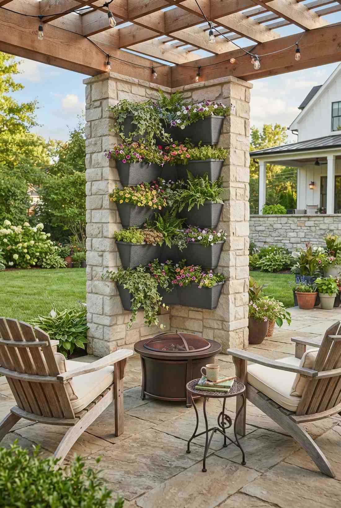corner cascade planters