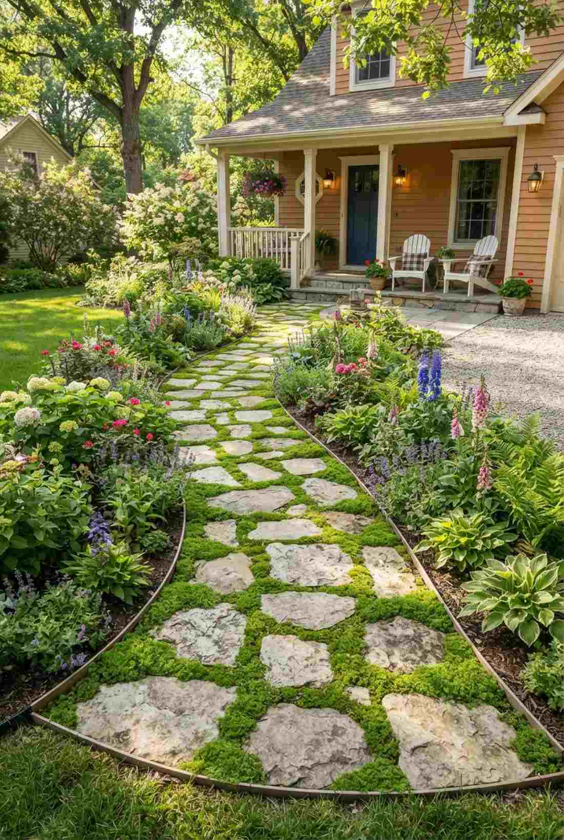curved cottage approach