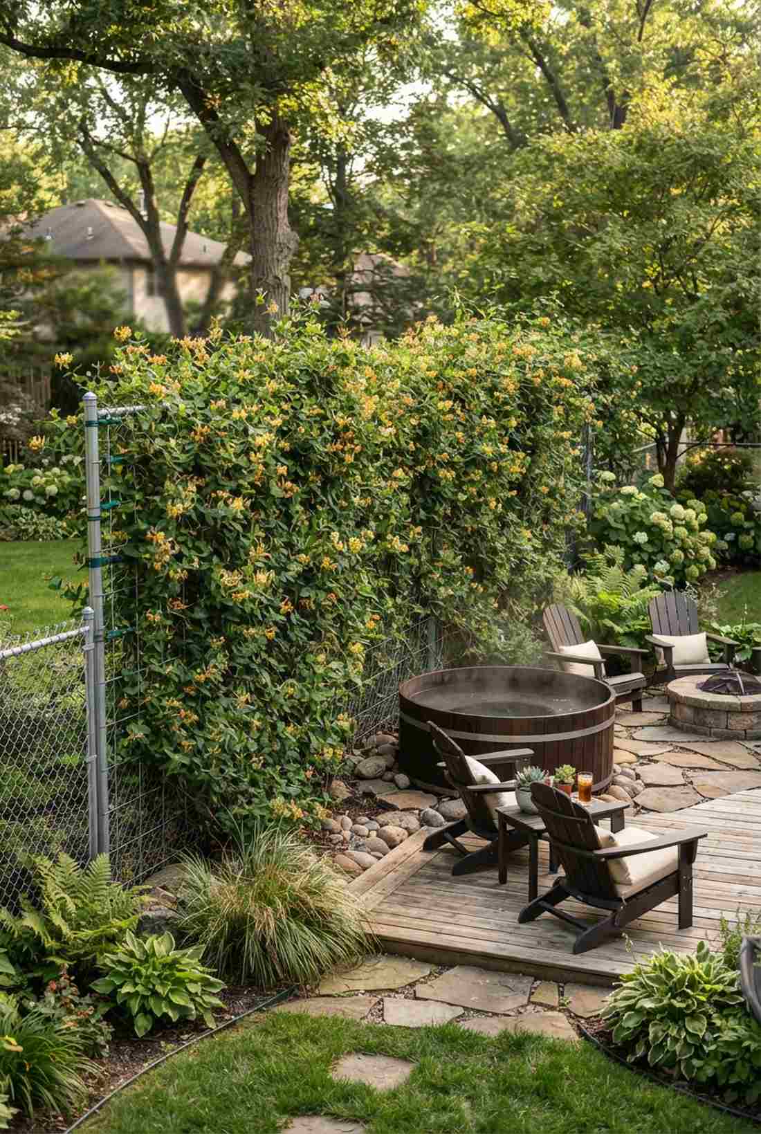 evergreen honeysuckle privacy curtains