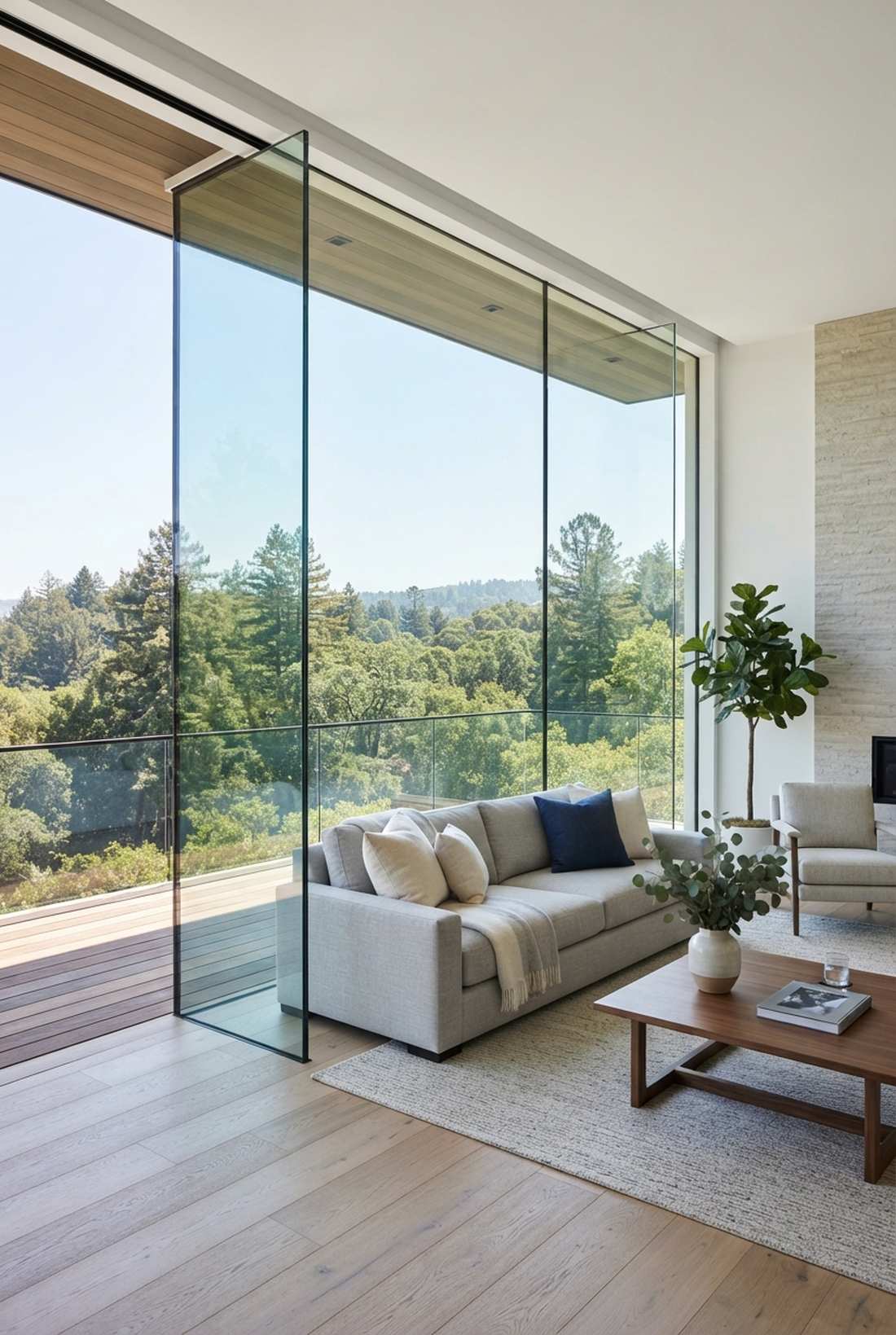 frameless glass corners