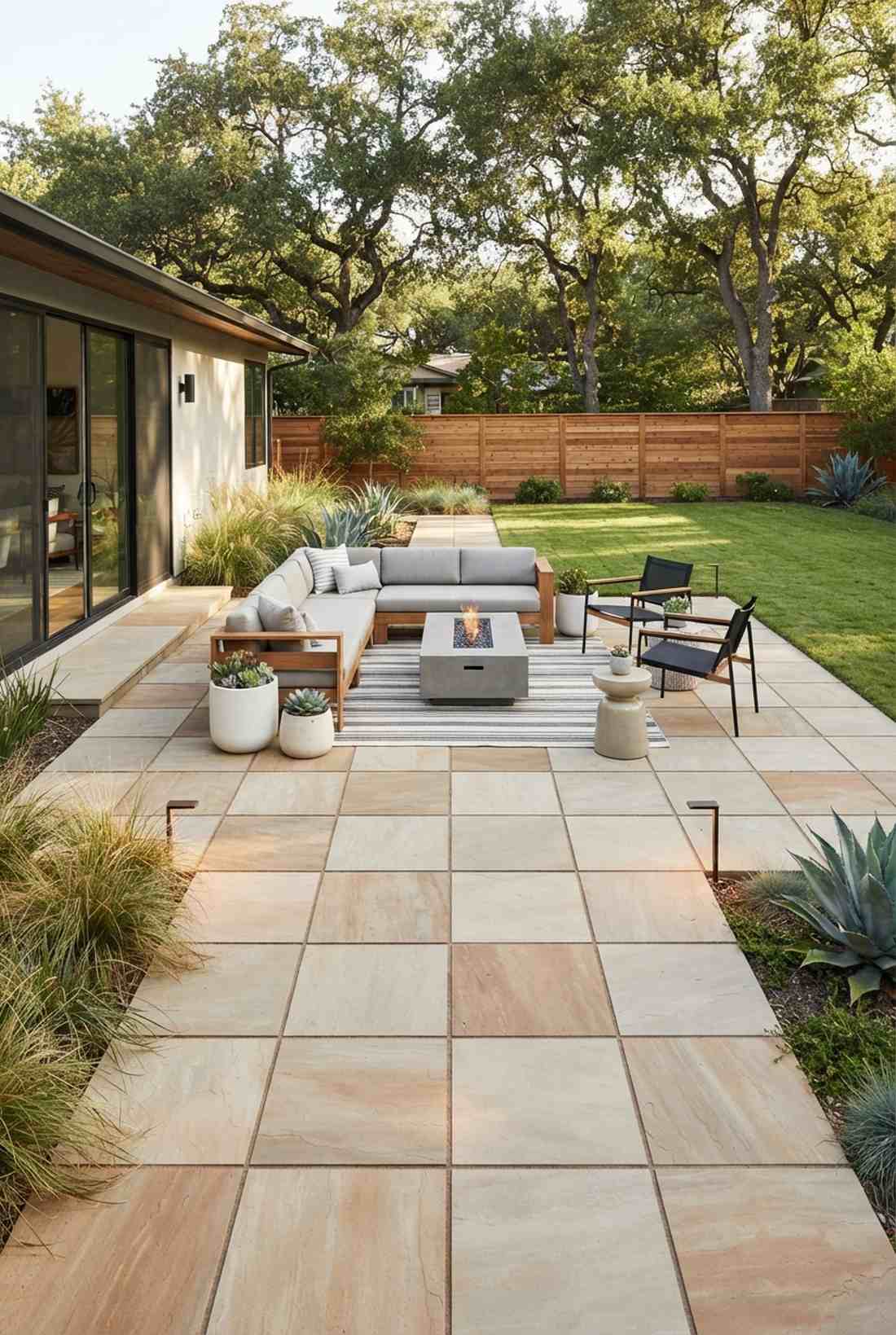 geometric cut flagstone grid