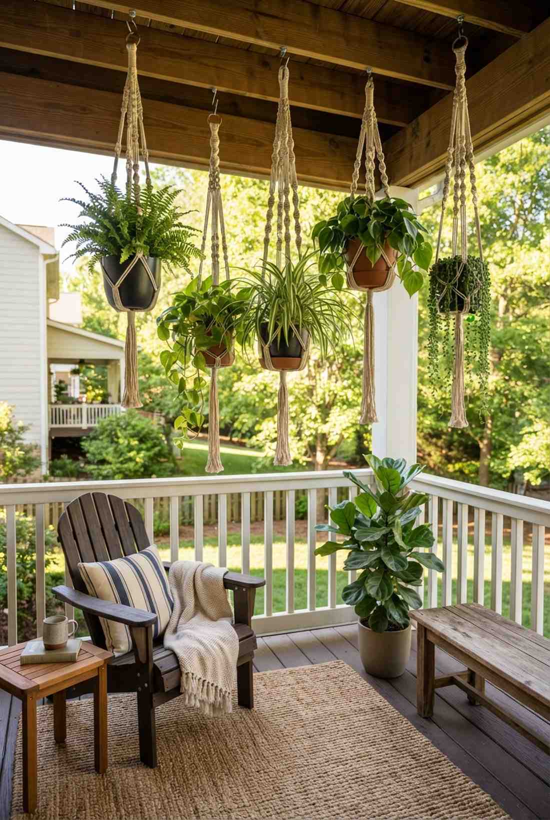 hanging macrame clusters