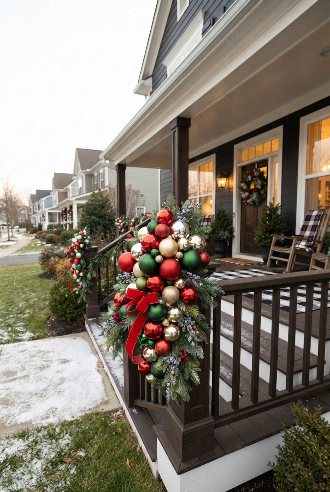 ornament cluster railing swags