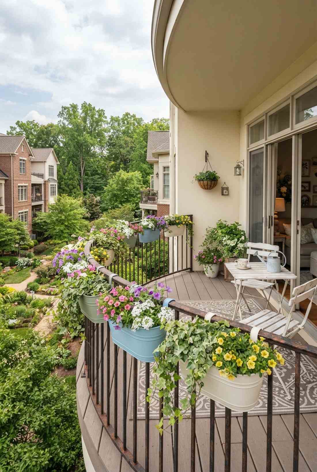 oval railing pots