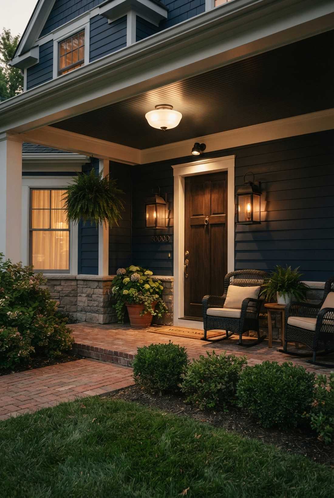 porch ceiling flush mount plus doorway spotlight
