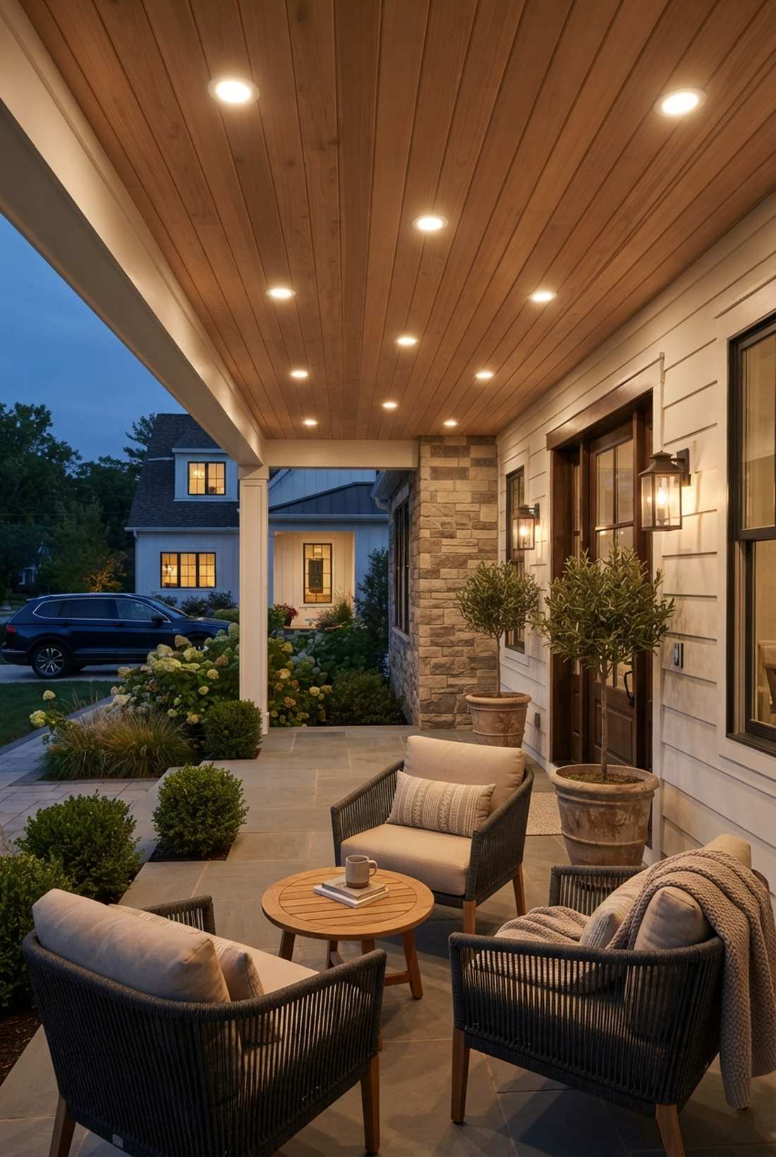 porch ceiling recessed fixtures