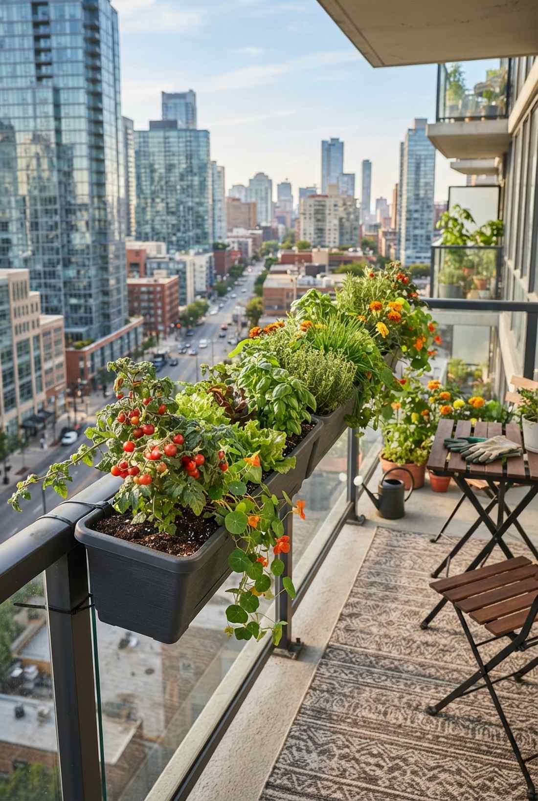 slim balcony planter rail bed
