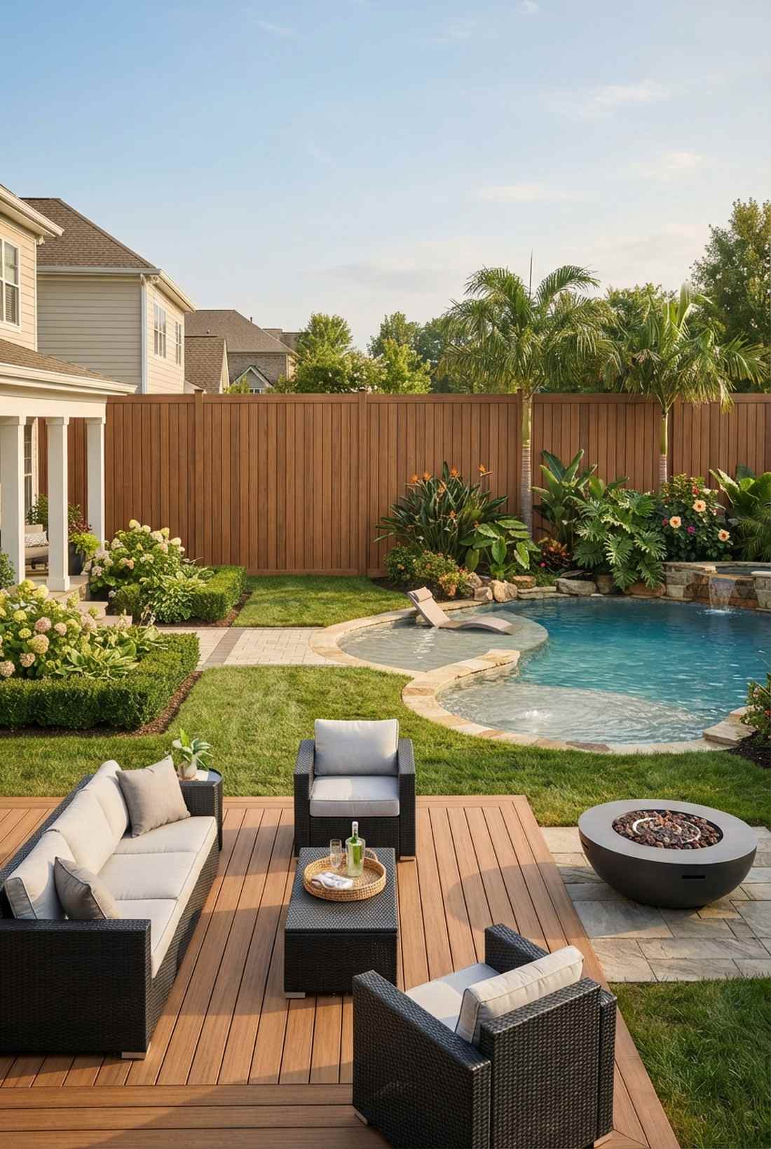 vertical slatted composite fence