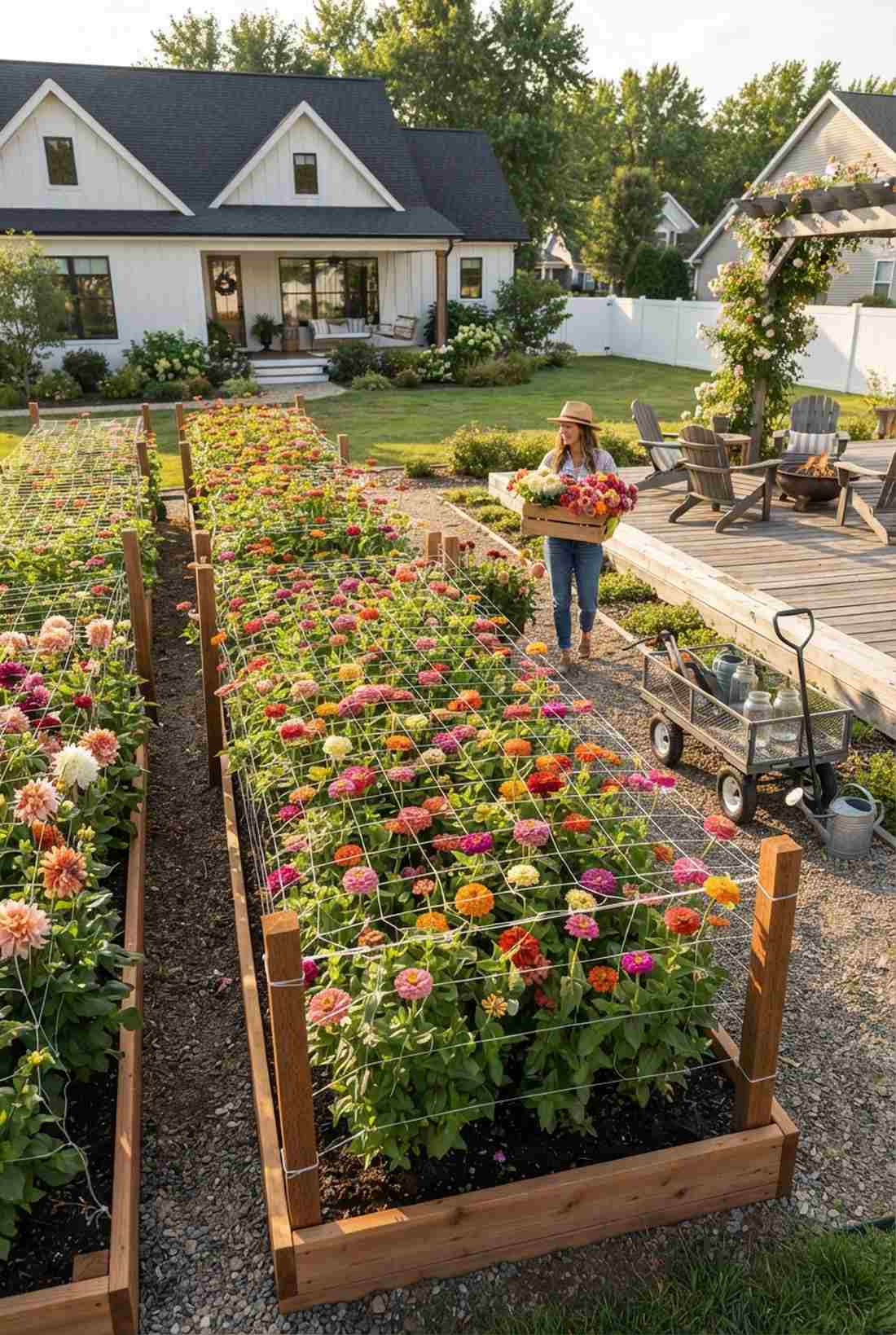 cutting garden rows