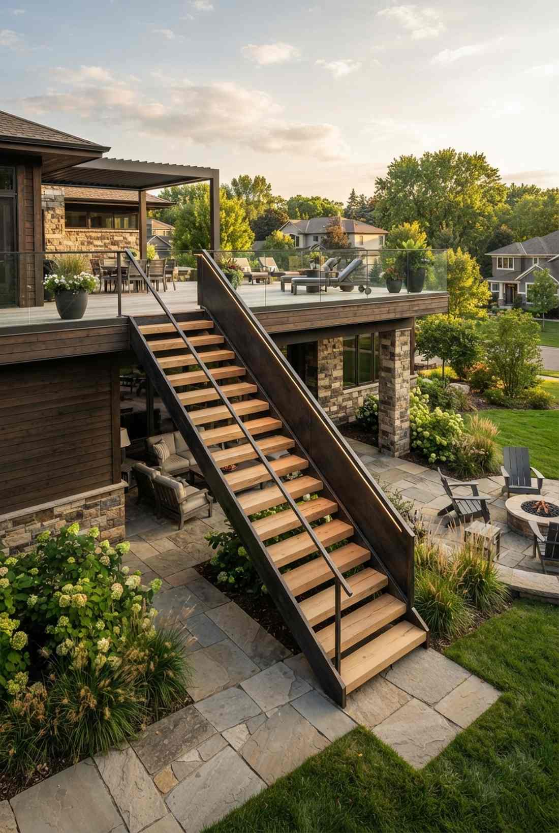 multi story outdoor stairs