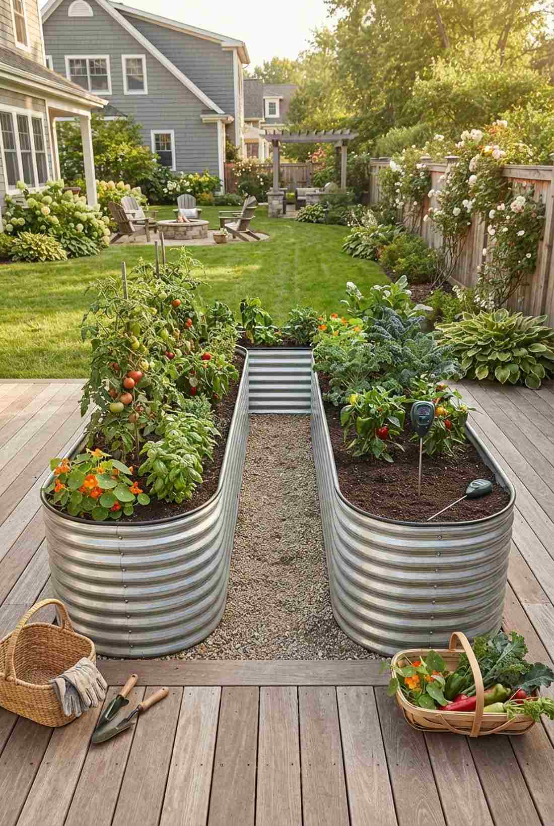 double row raised bed