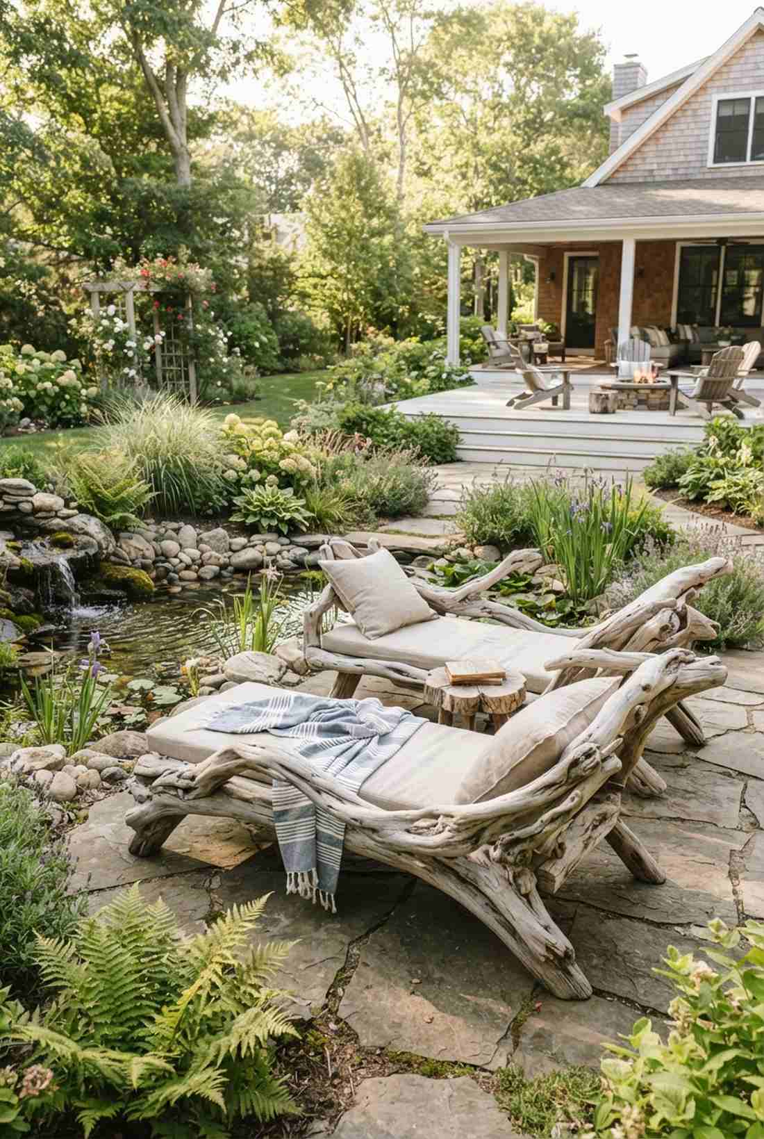 driftwood style benches