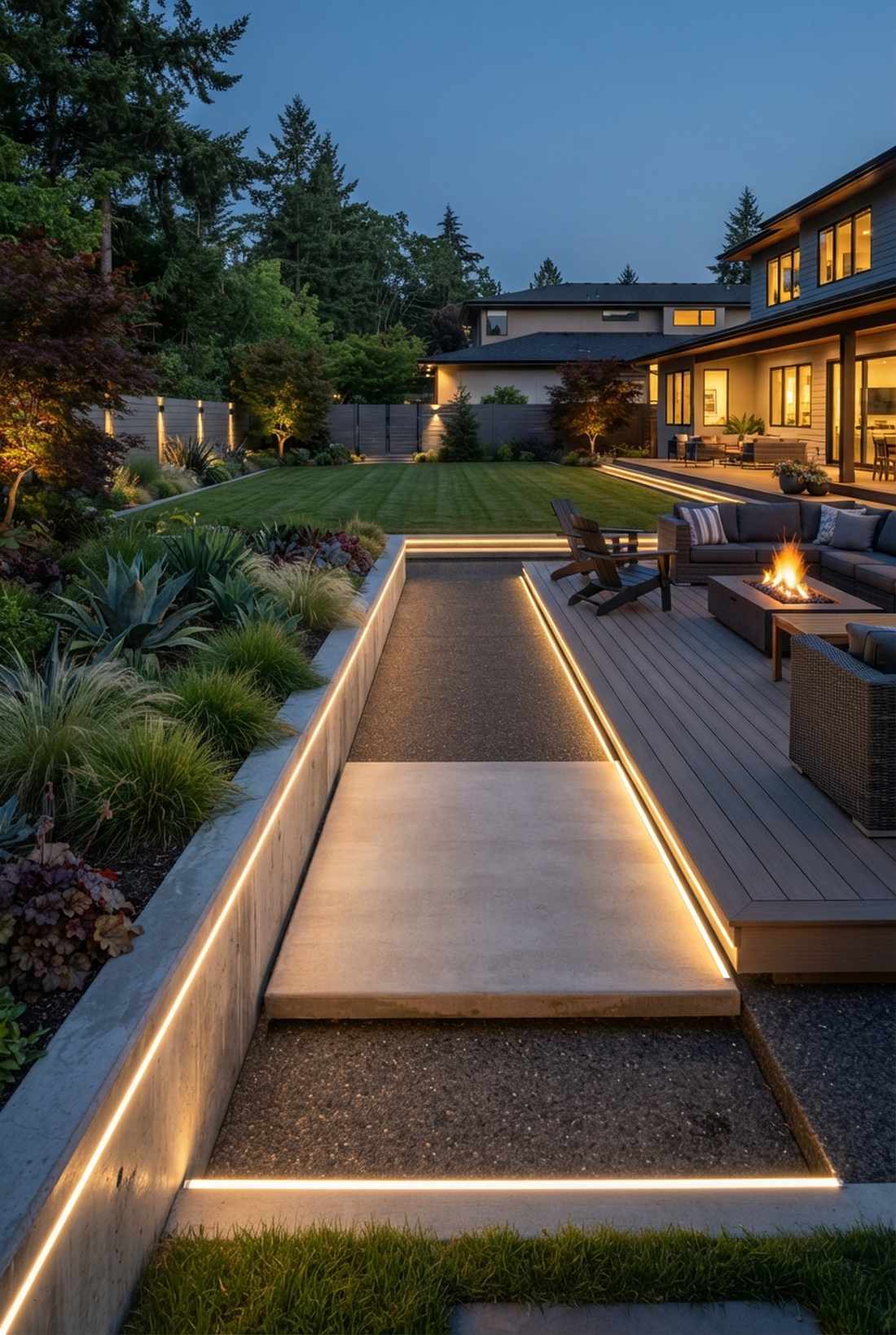 linear pathway strip lighting