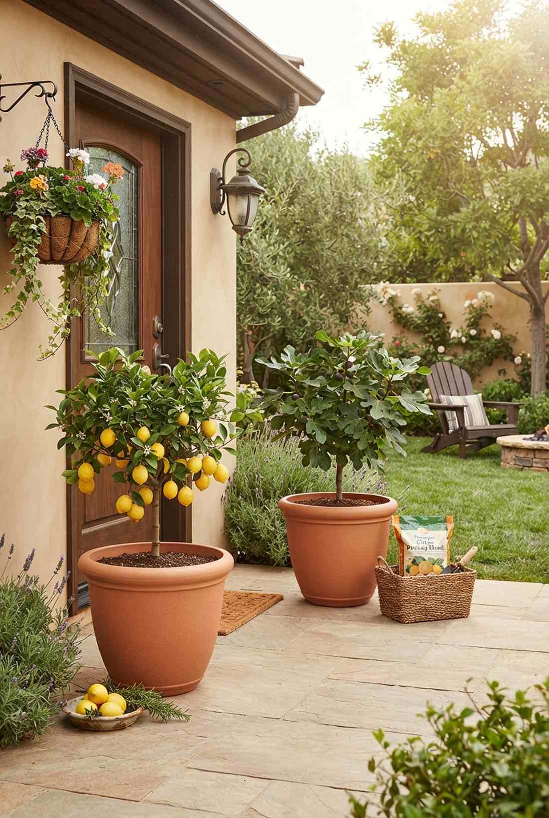 matching fruit tree containers