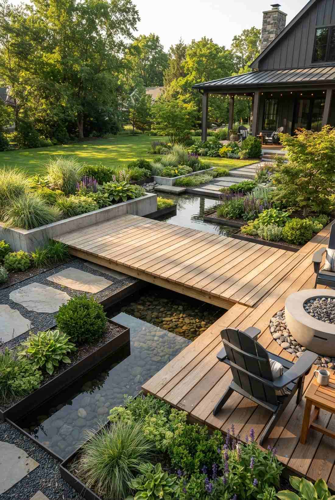 parallel plank deck style bridge