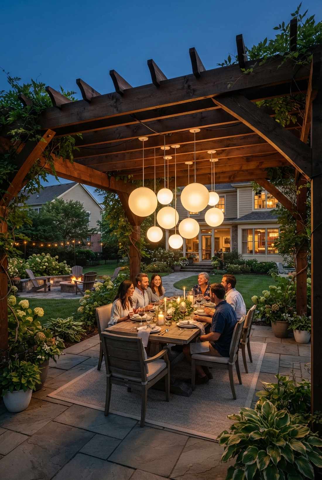 pergola pendant sphere clusters