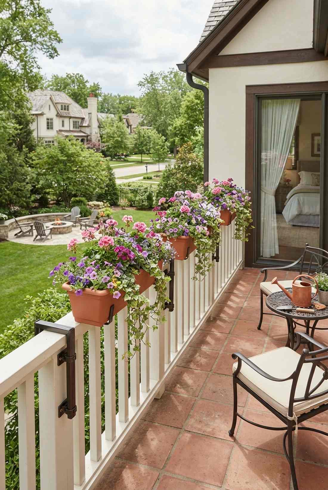 railing mounted planter boxes