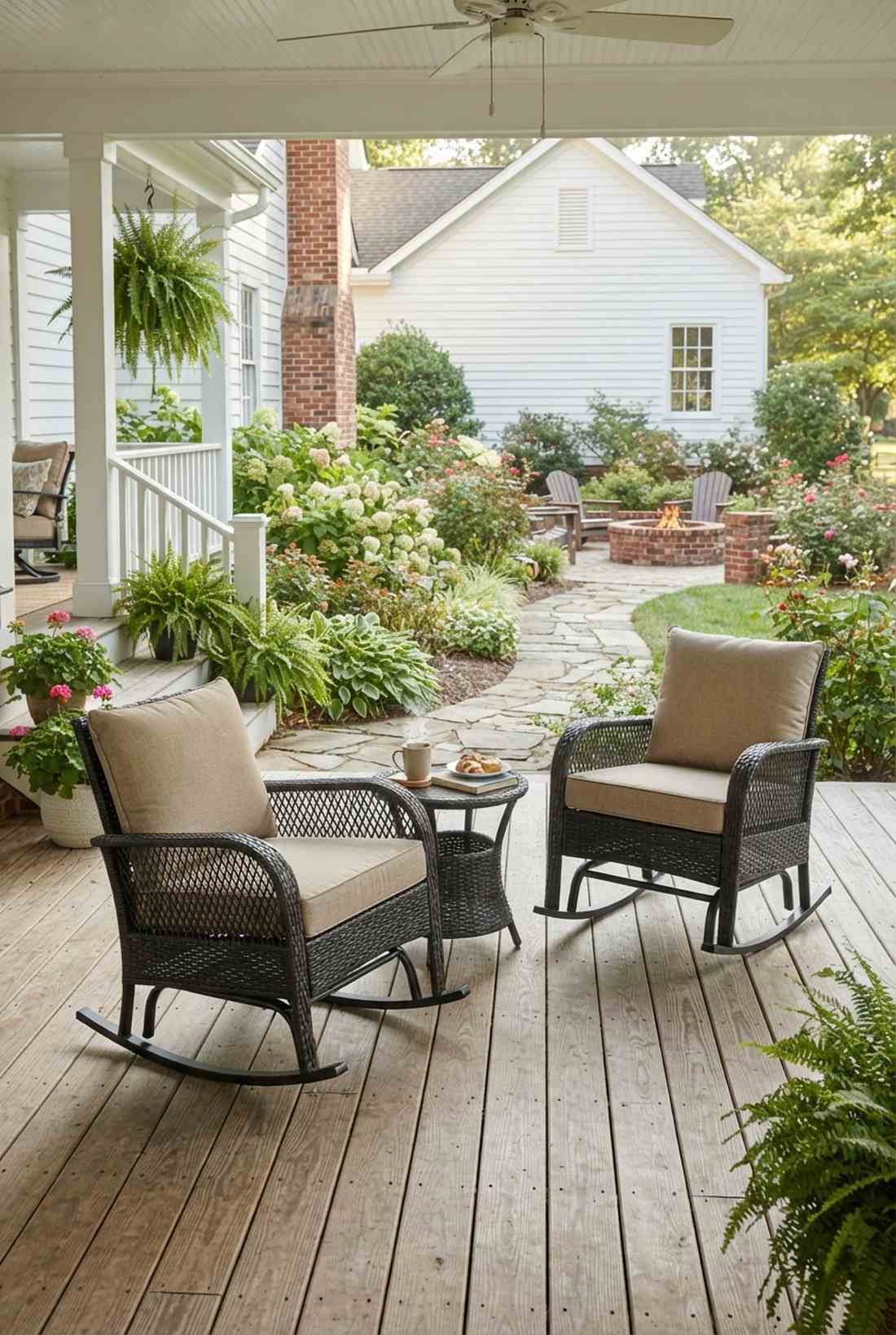 rattan rocking chair bistro set