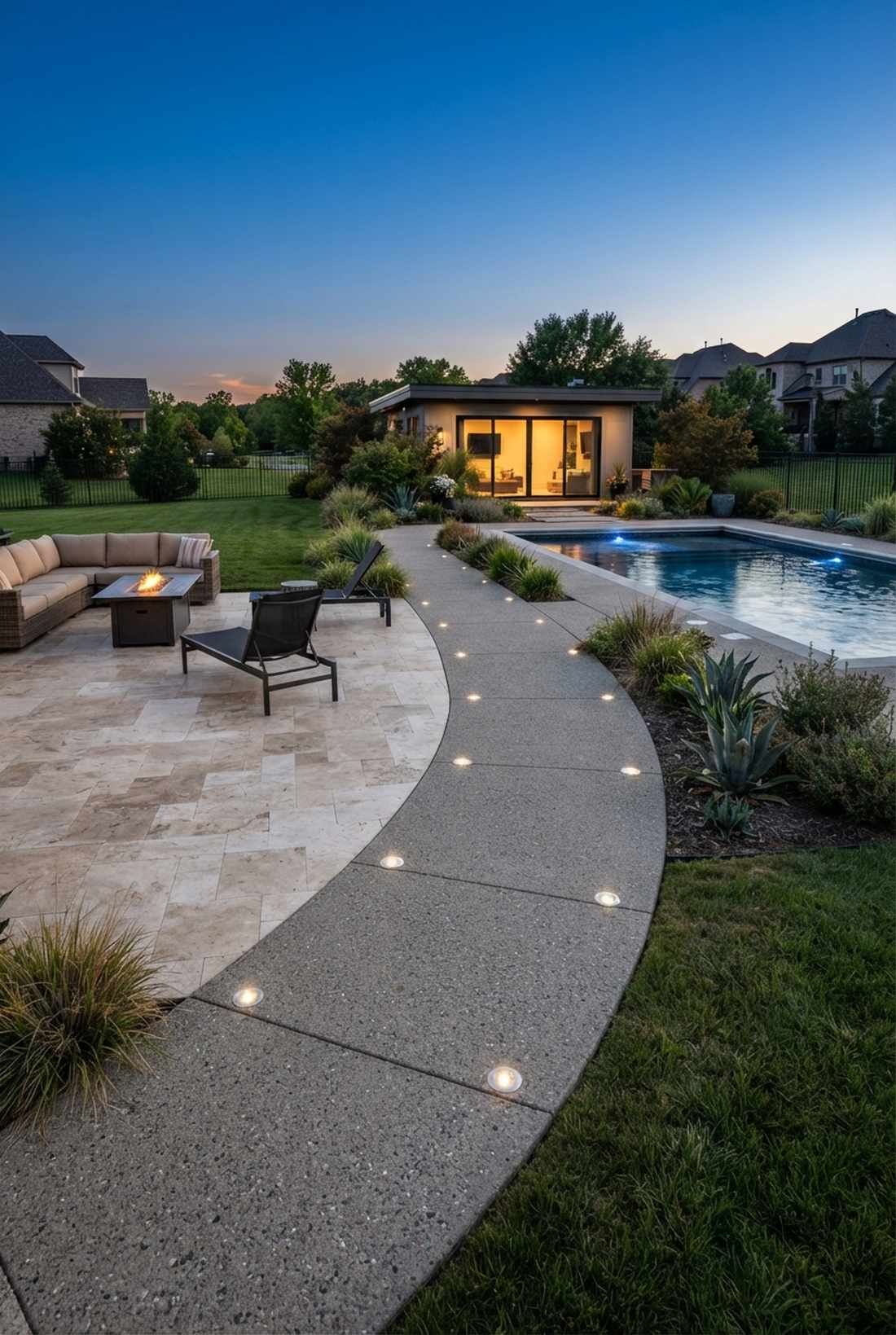 recessed path markers