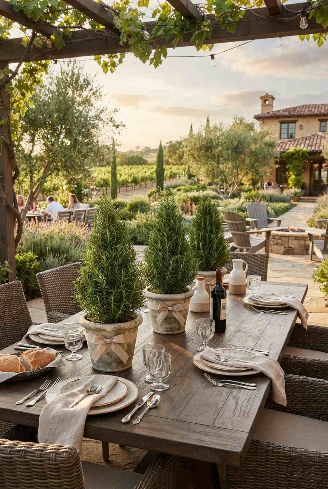rosemary topiary centerpieces