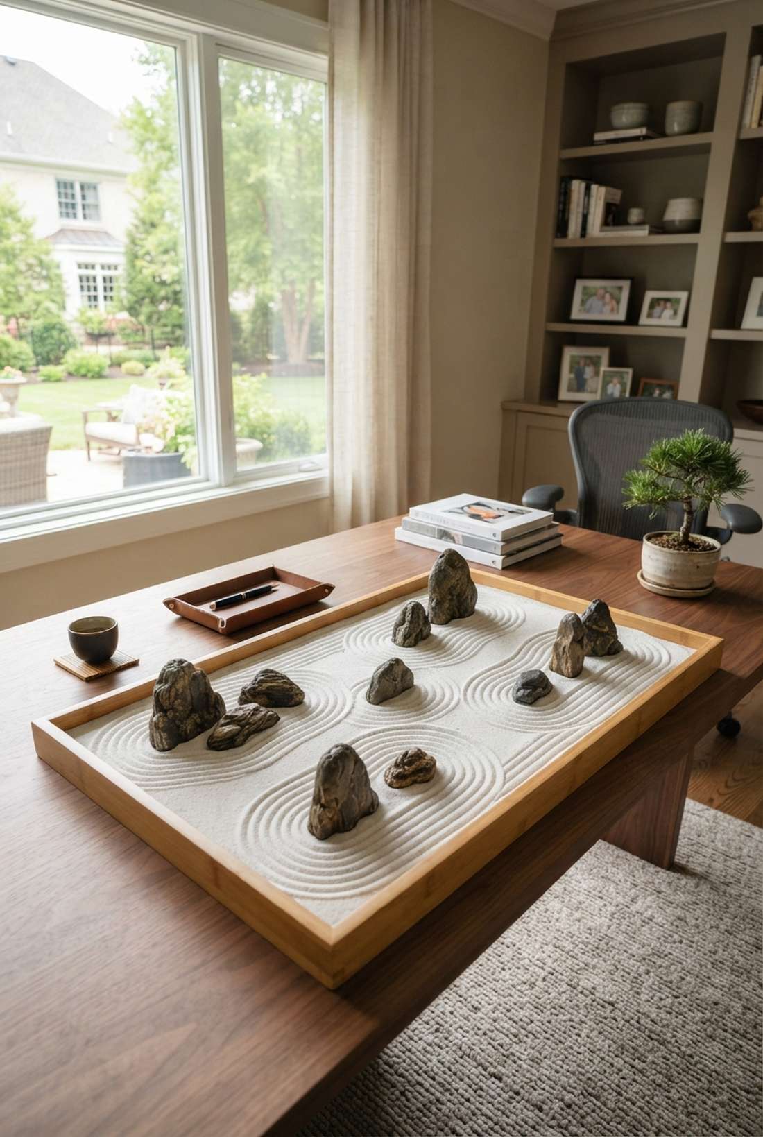 ryoanji inspired fifteen stone arrangement