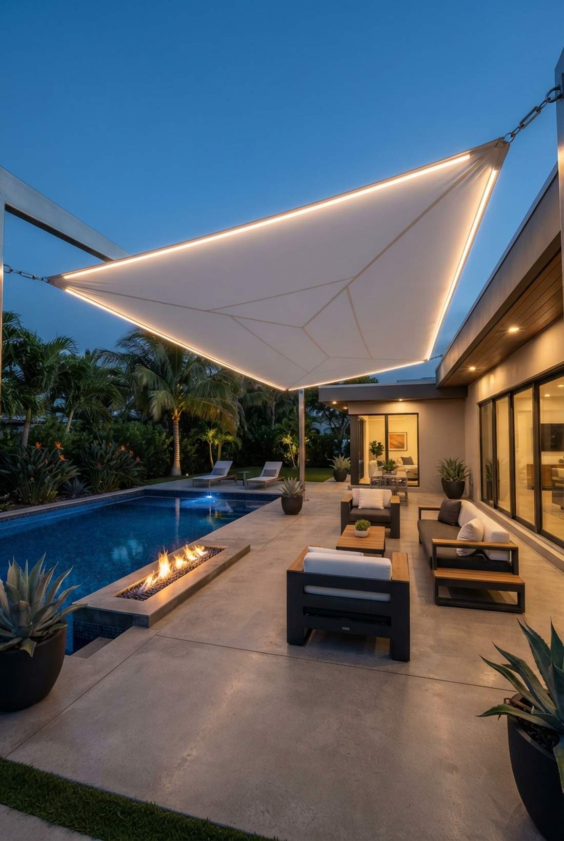 shade sail integrated led strips