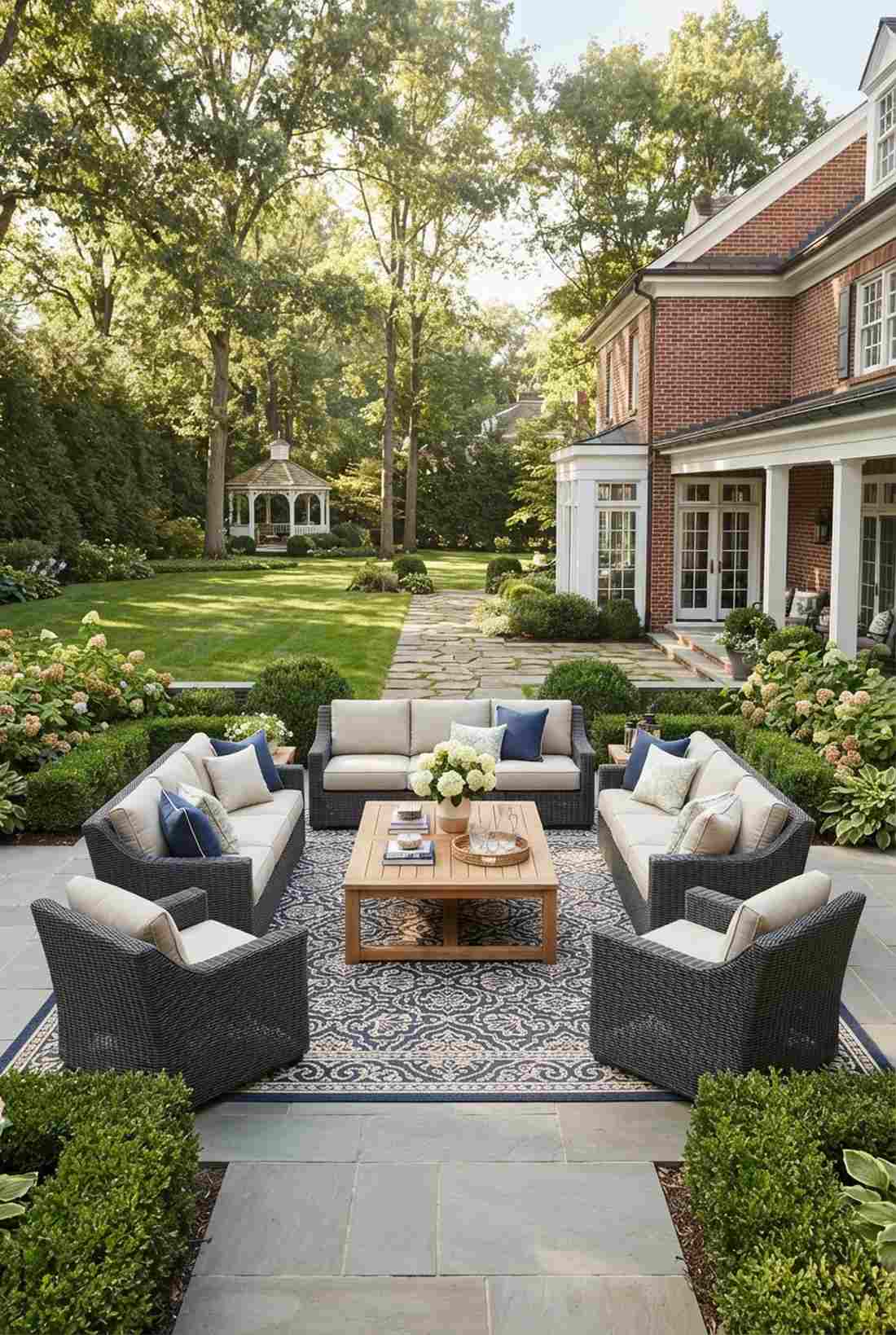 six piece symmetrical seating