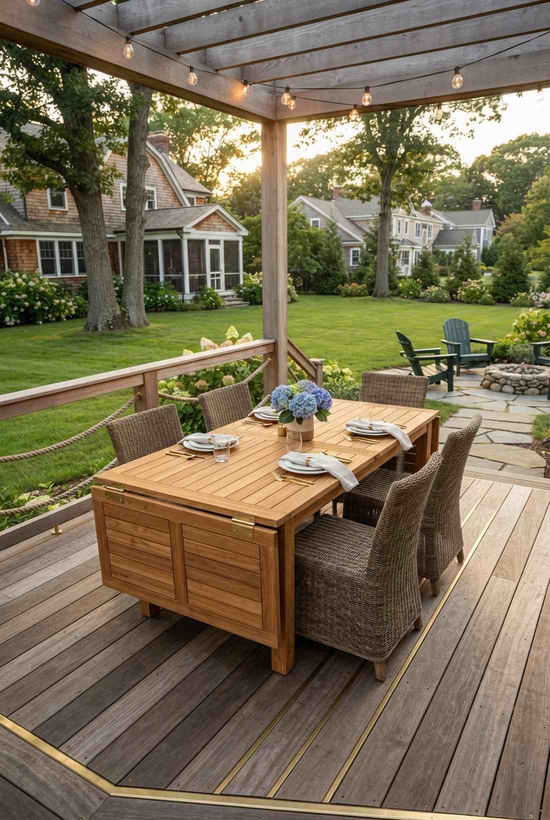 teak extendable with folding sides