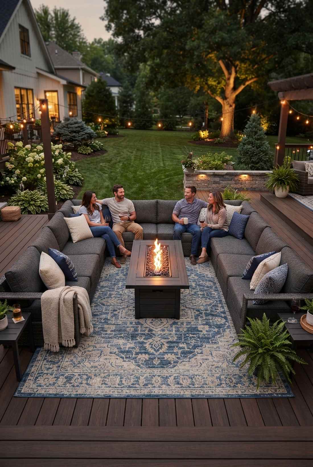 u shape conversation pit